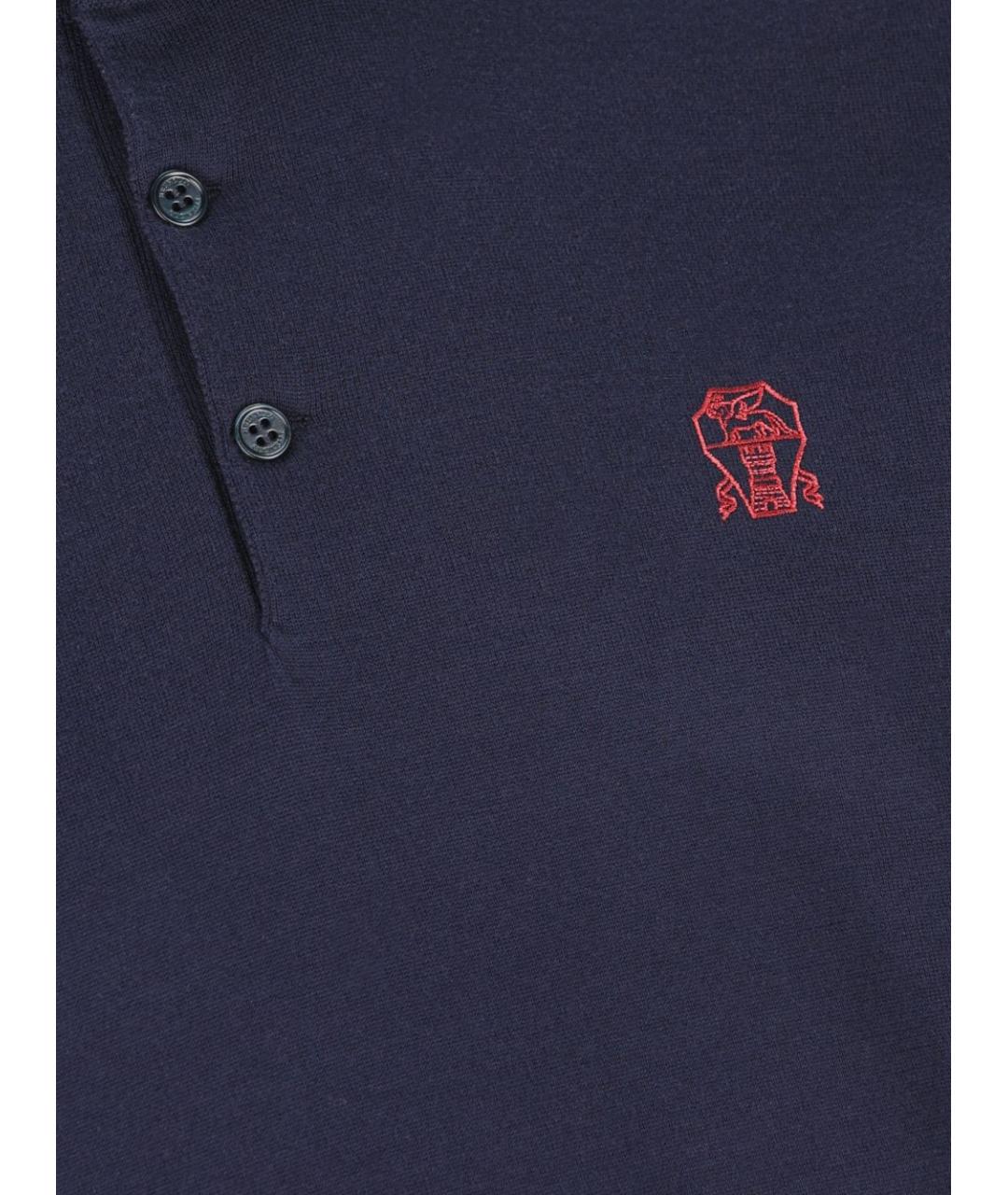 BRUNELLO CUCINELLI Синяя хлопковая футболка, фото 3