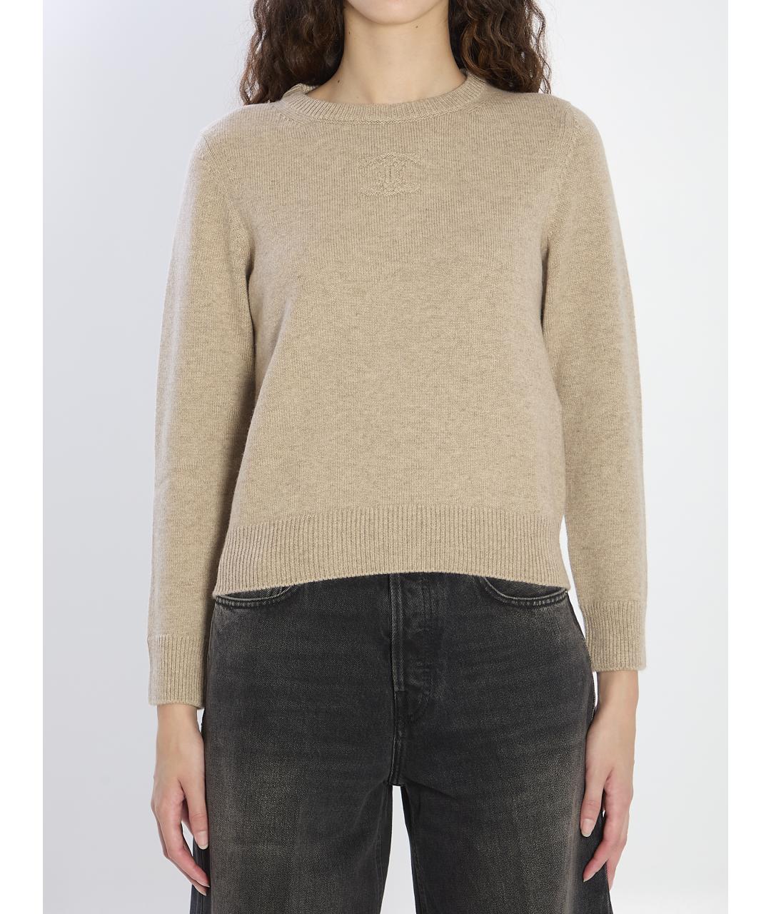 CELINE Бежевый кашемировый джемпер / свитер, фото 5