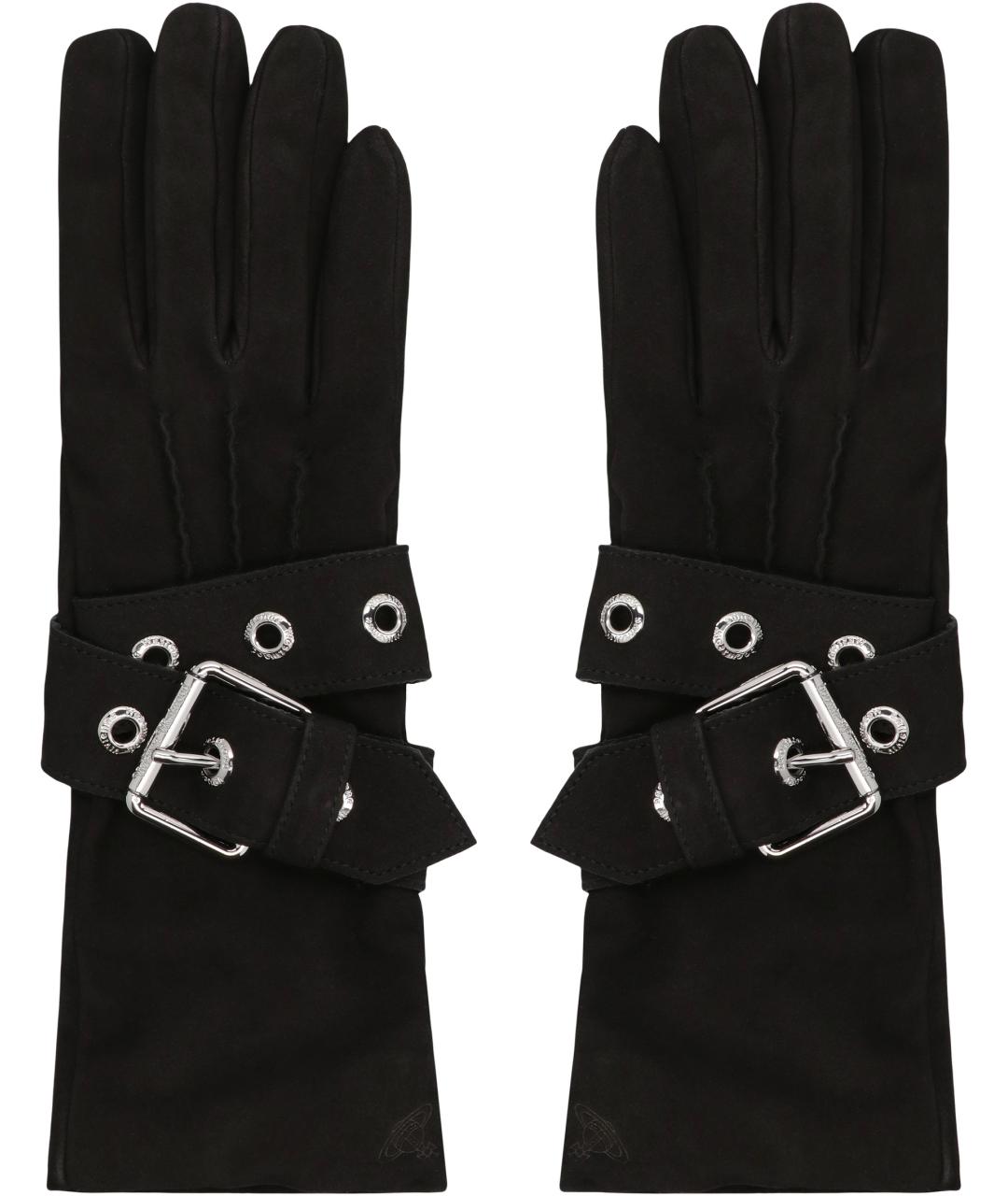 VIVIENNE WESTWOOD Черные кожаные перчатки, фото 1