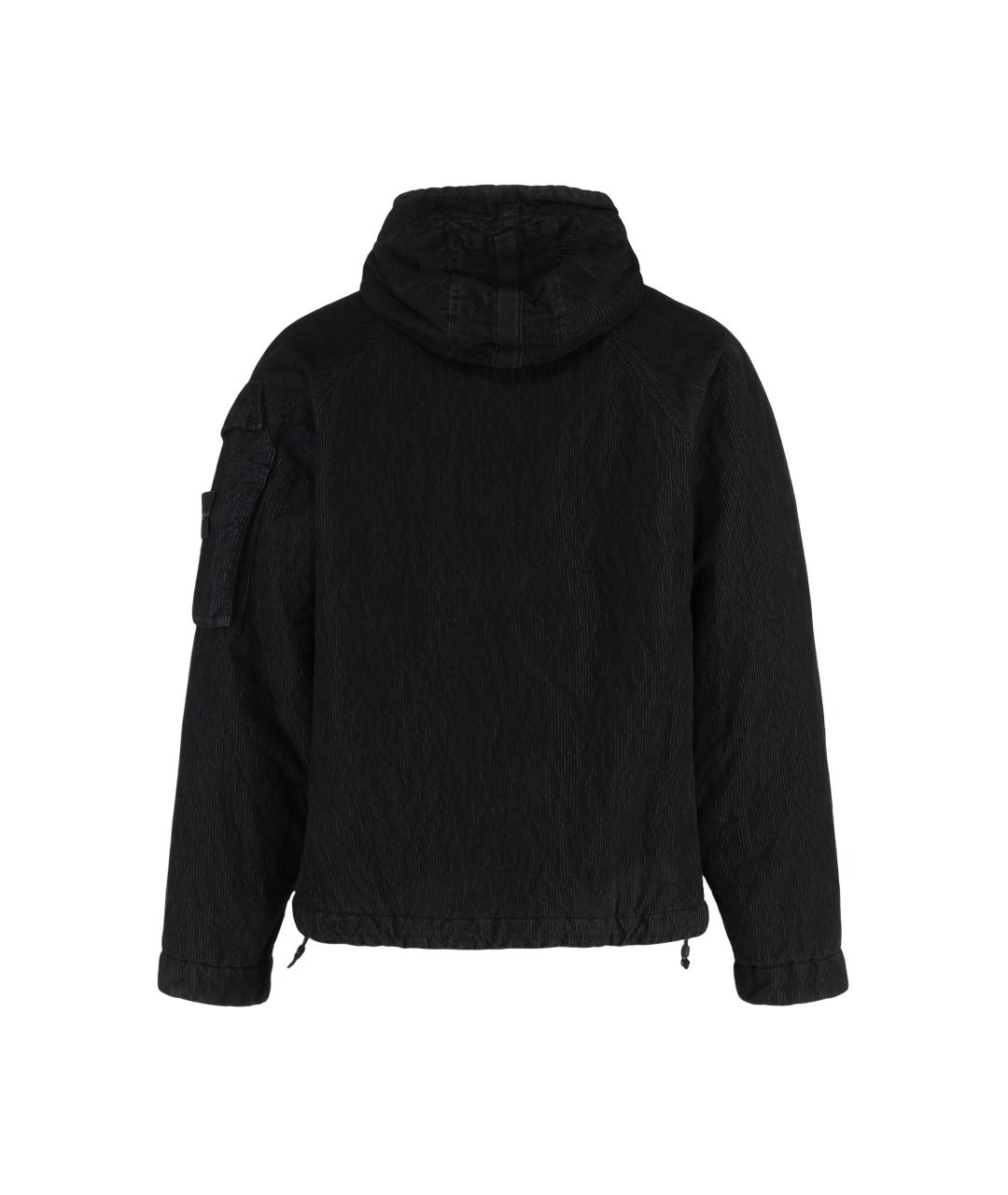 STONE ISLAND Черная хлопковая куртка, фото 3
