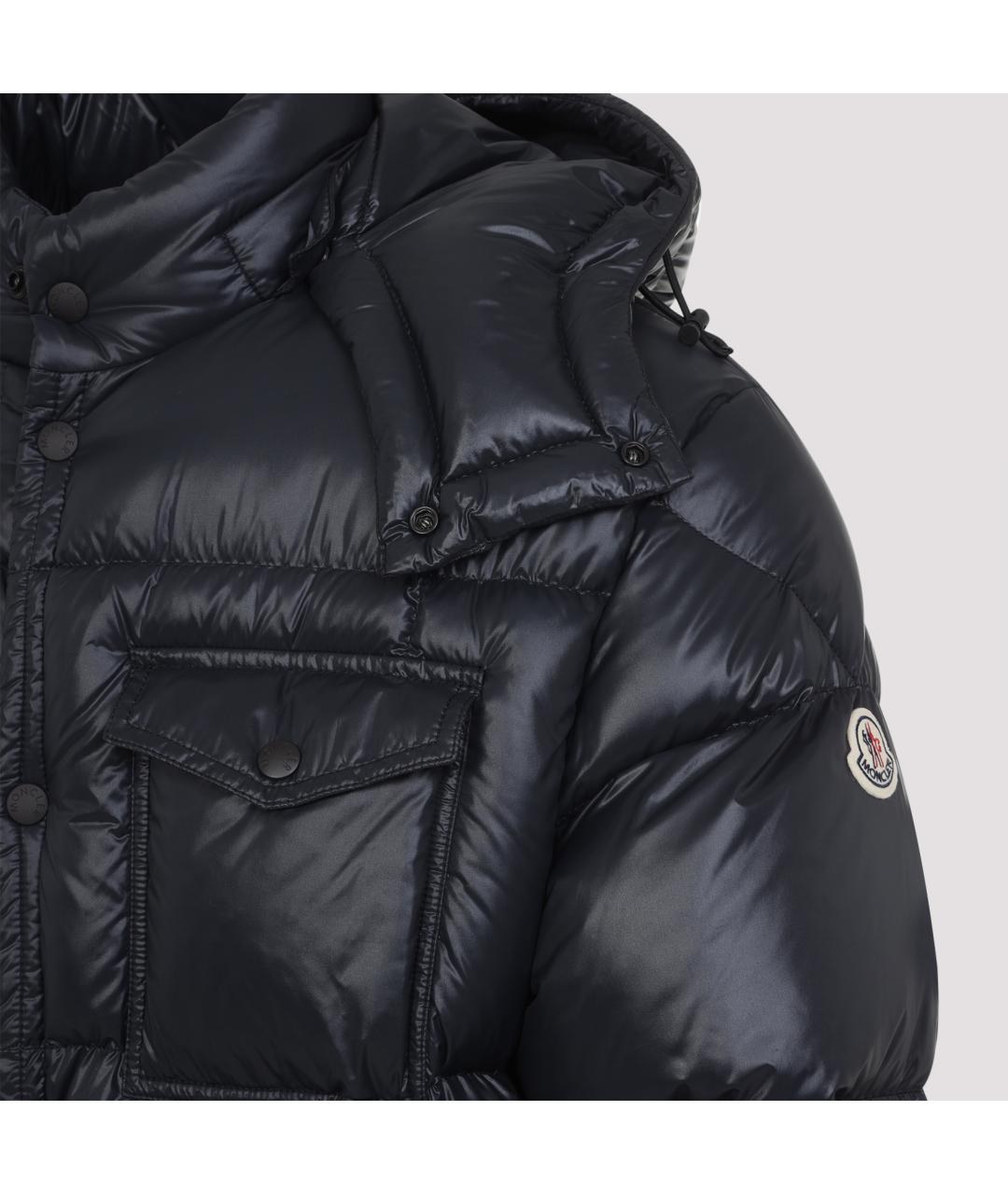 MONCLER Черный полиамидовый пуховик, фото 4