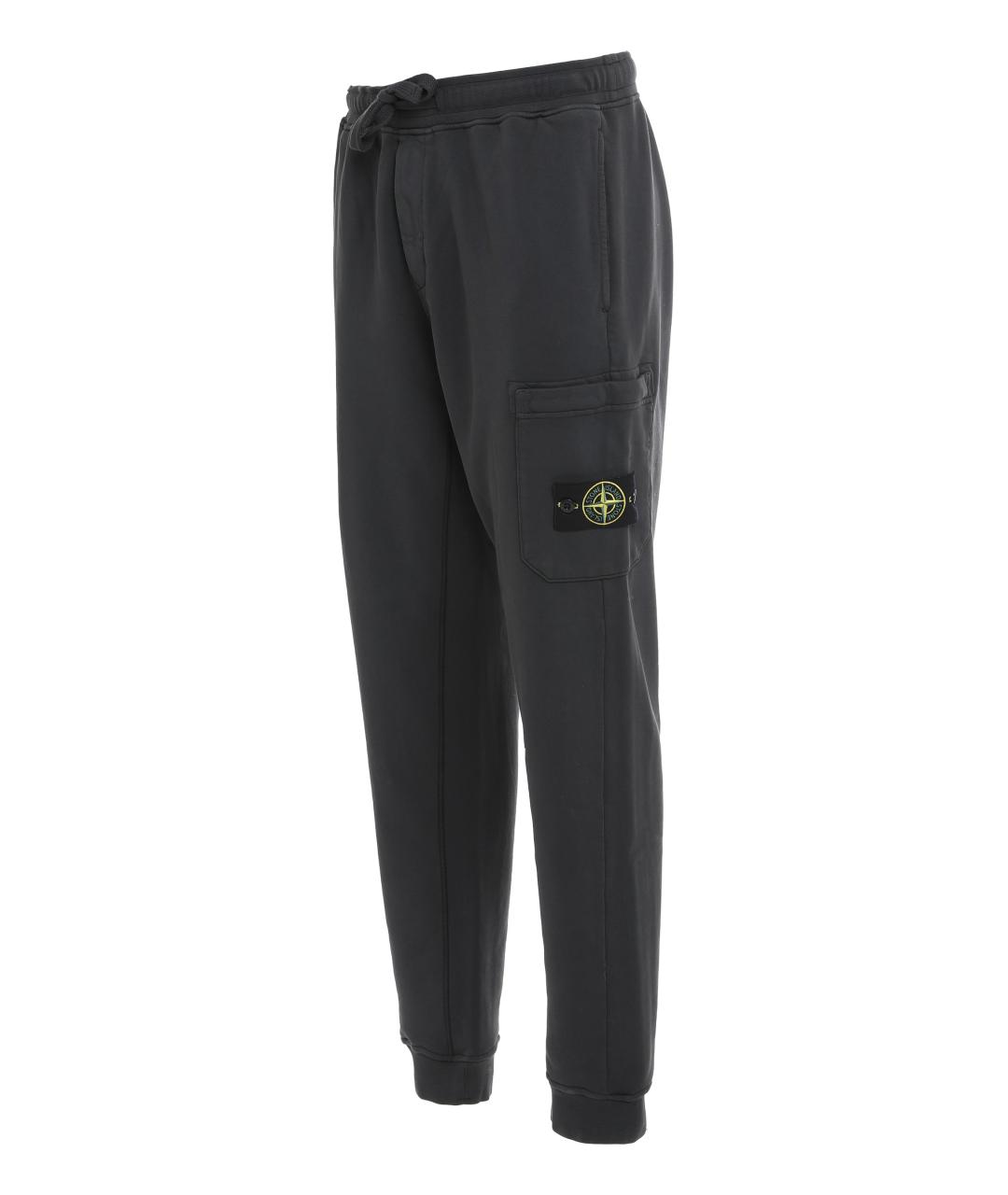 STONE ISLAND Серые хлопковые повседневные брюки, фото 2