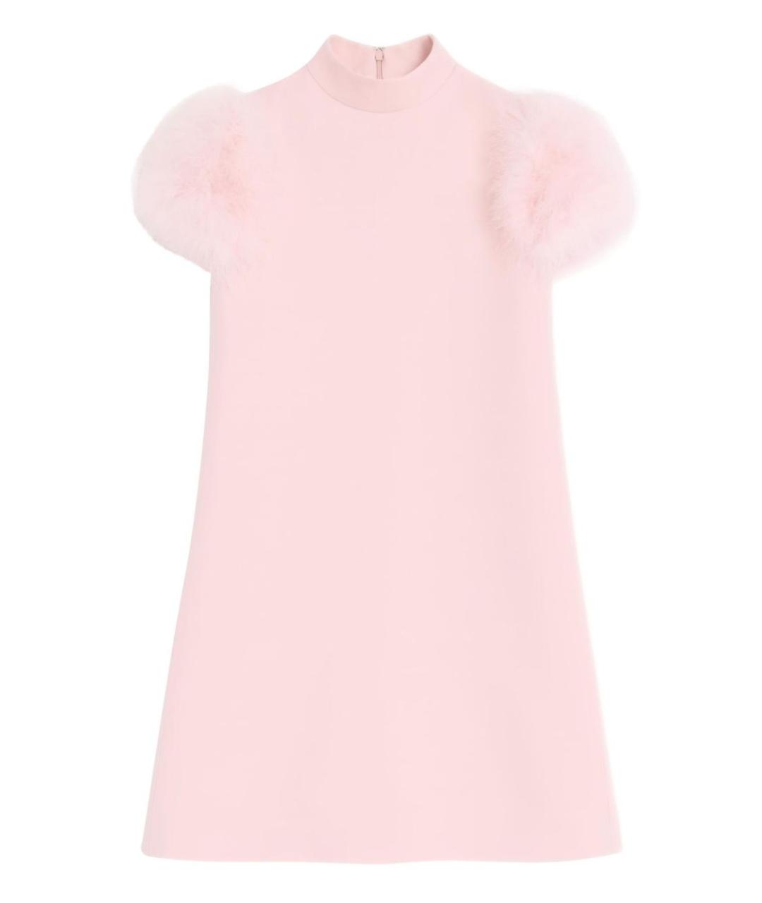 VALENTINO Розовое шерстяное повседневное платье, фото 1