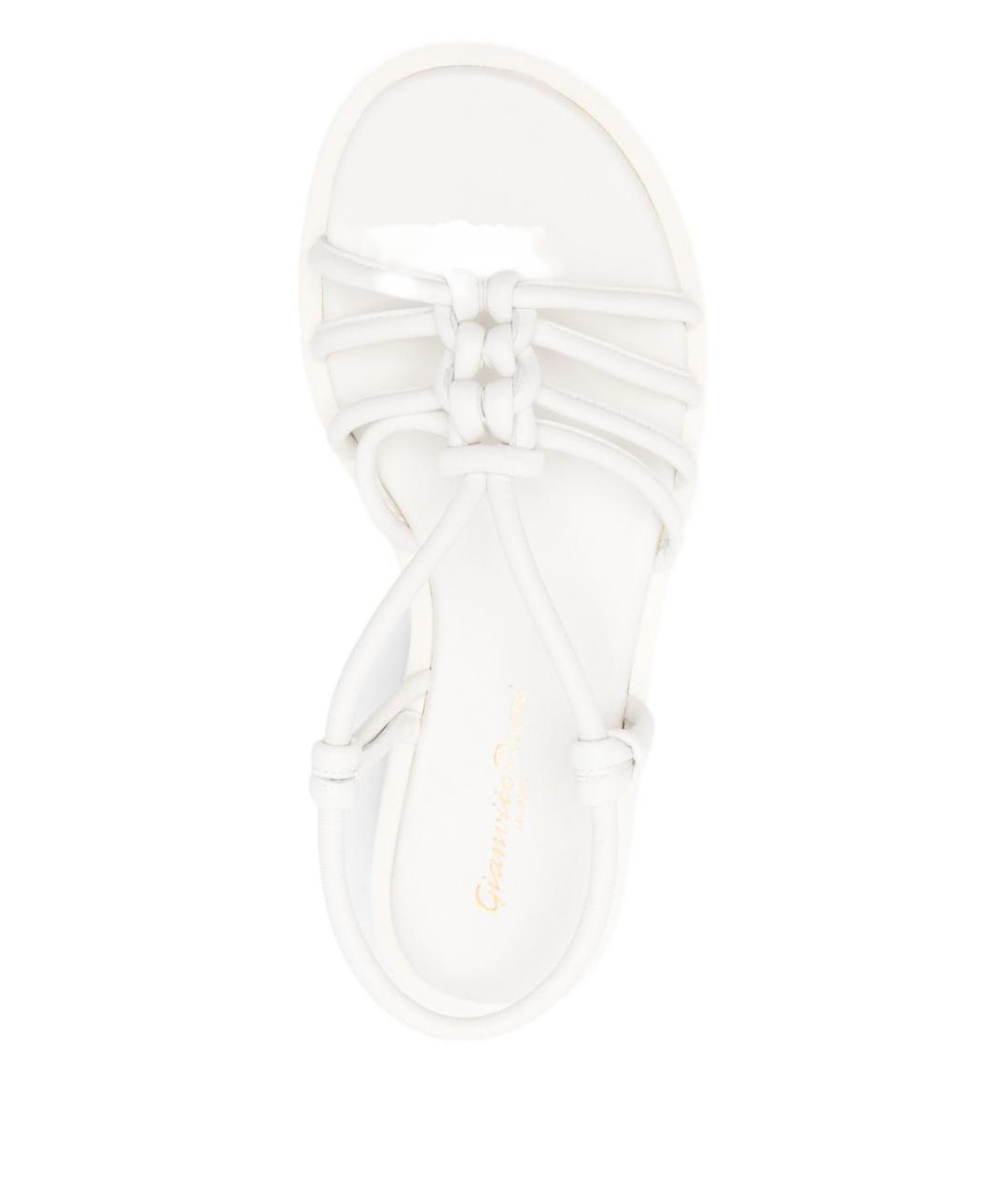 GIANVITO ROSSI Белые кожаные сандалии, фото 3