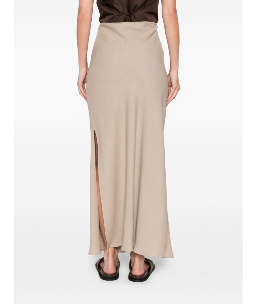 BRUNELLO CUCINELLI Бежевая вискозная юбка макси, фото 3