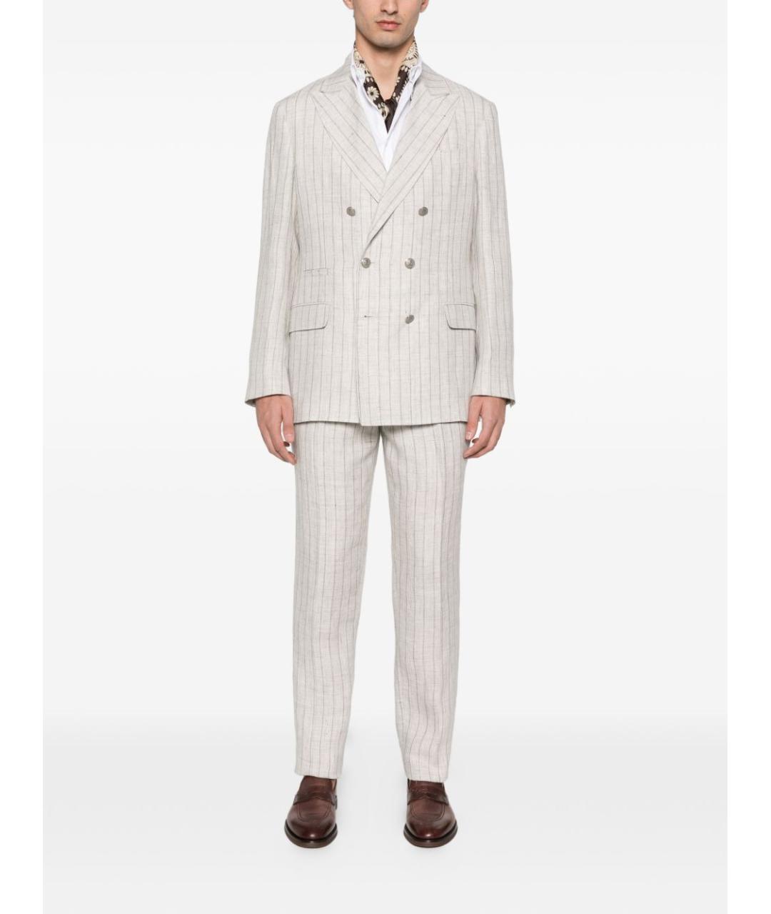 BRUNELLO CUCINELLI Бежевый классический костюм, фото 3