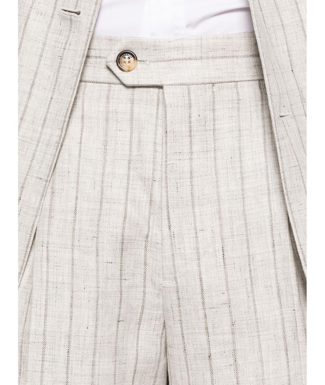 BRUNELLO CUCINELLI Бежевый классический костюм, фото 2