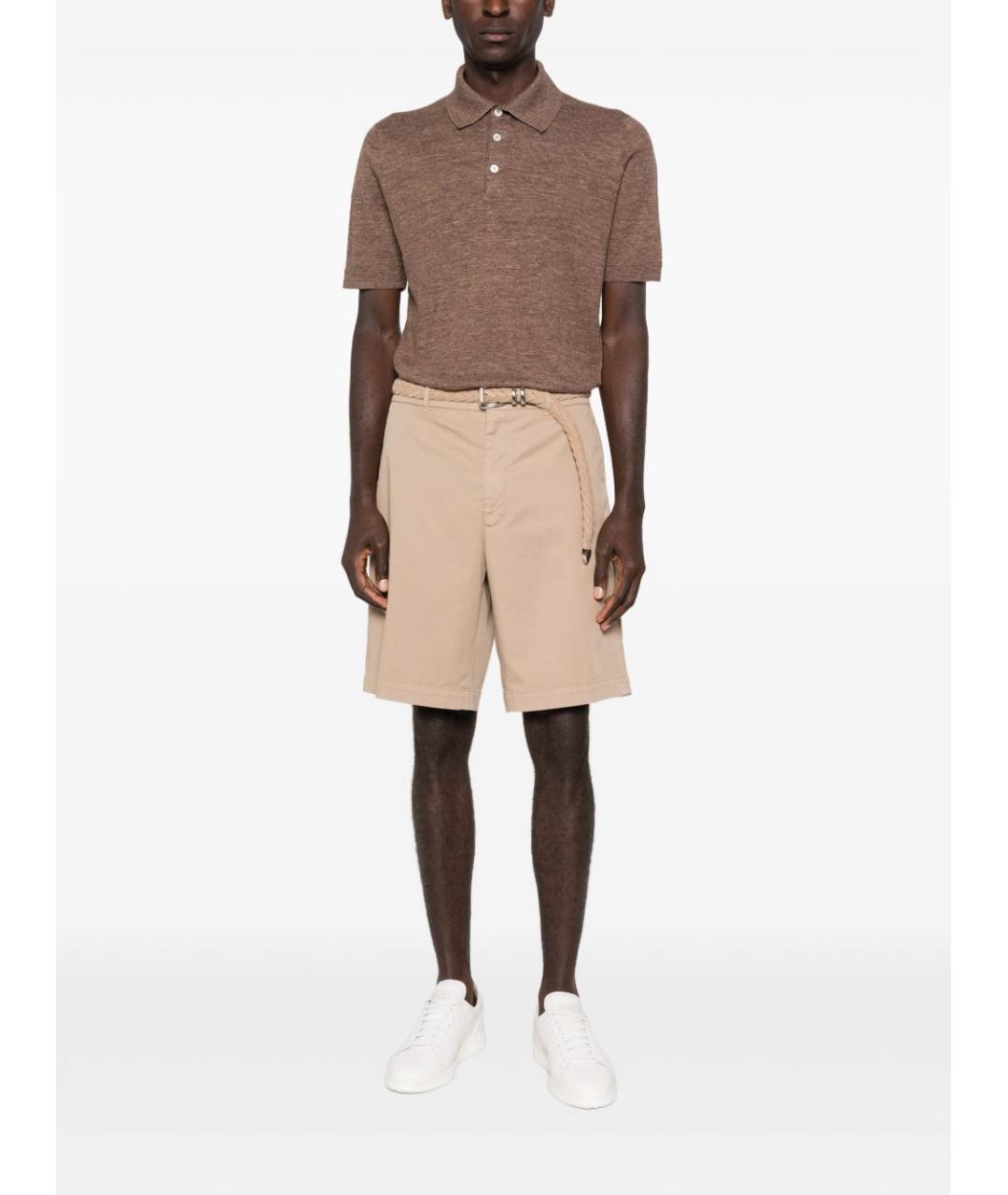 BRUNELLO CUCINELLI Бежевая хлопковая футболка, фото 2