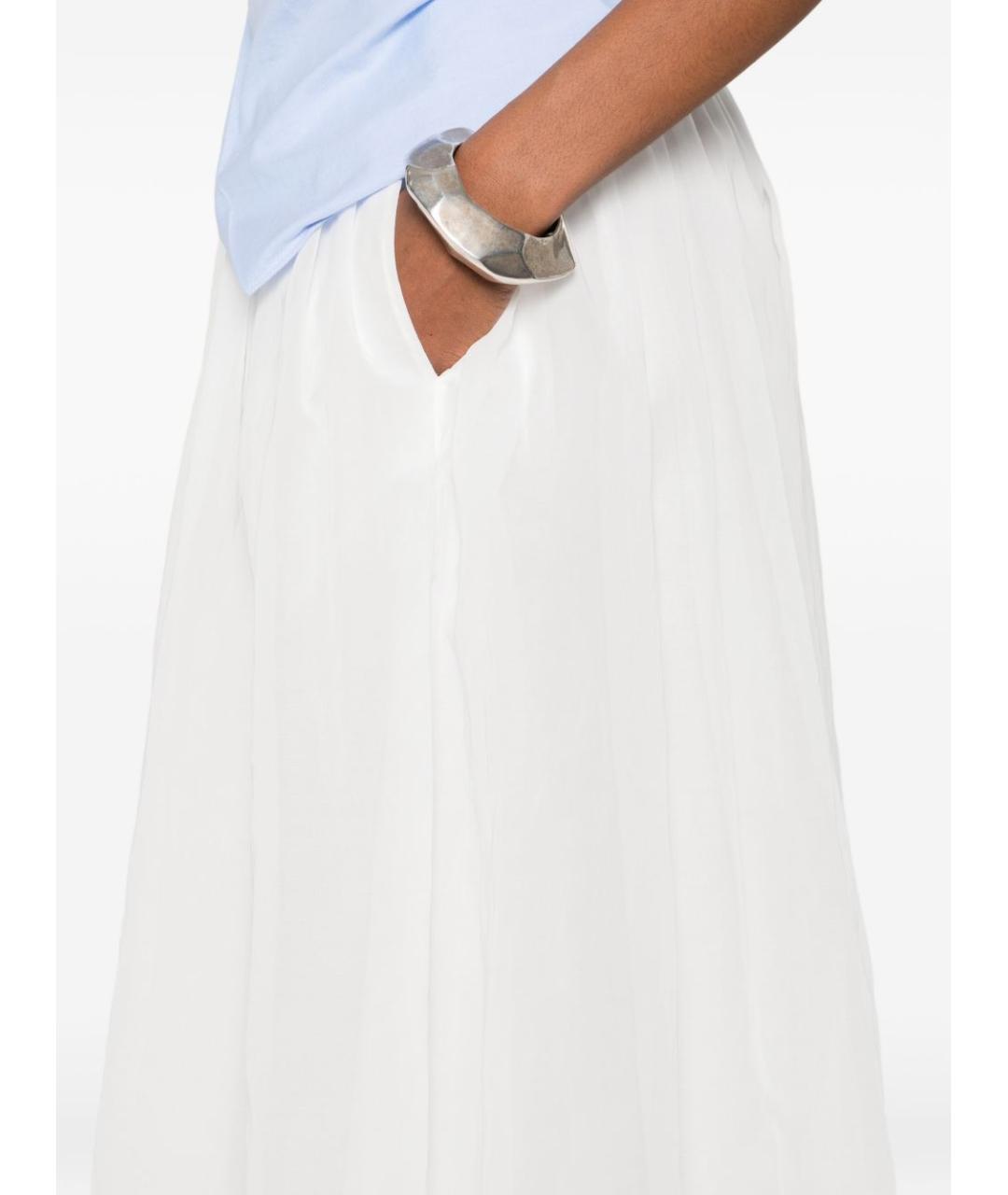 BRUNELLO CUCINELLI Белая хлопковая юбка макси, фото 5