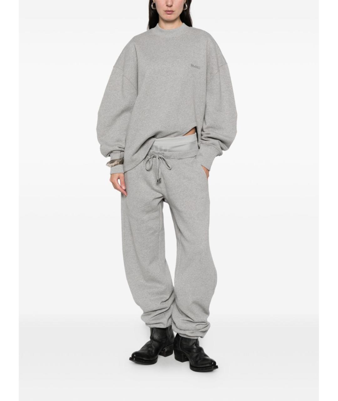 THE ATTICO Серые хлопковые спортивные брюки и шорты, фото 3