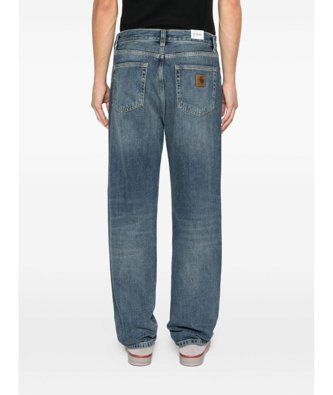 CARHARTT WIP Синие хлопковые прямые джинсы, фото 3