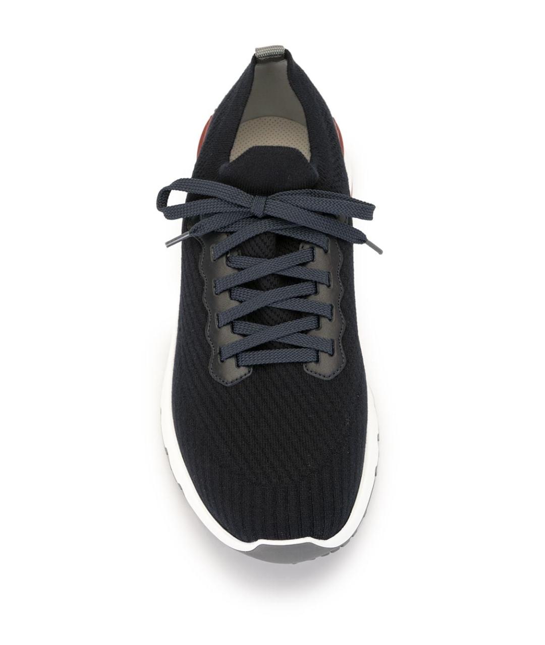 BRUNELLO CUCINELLI Синие текстильные низкие кроссовки / кеды, фото 4