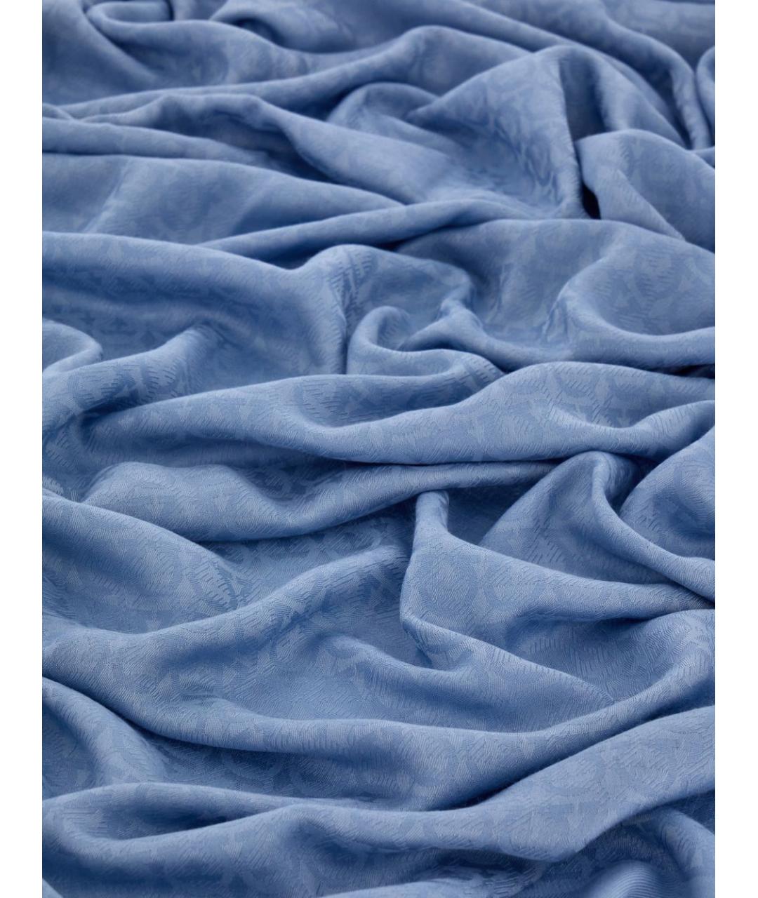 FERRAGAMO Синий шелковый шарф, фото 3