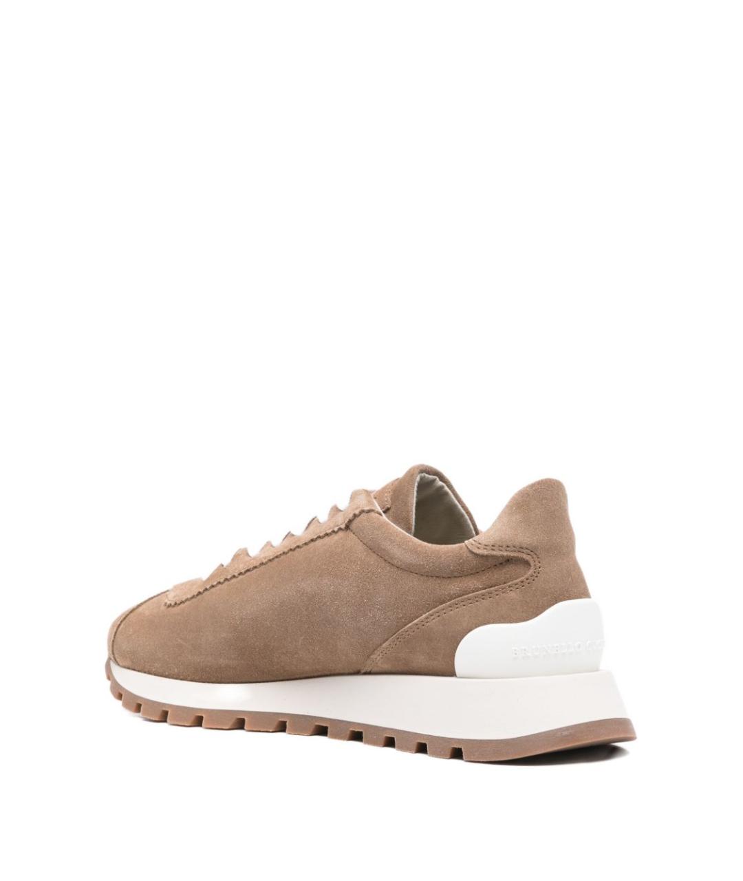 BRUNELLO CUCINELLI Бежевые замшевые кроссовки, фото 4