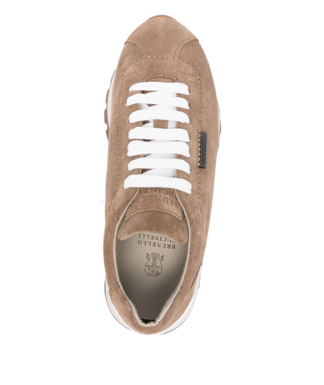 BRUNELLO CUCINELLI Бежевые замшевые кроссовки, фото 2