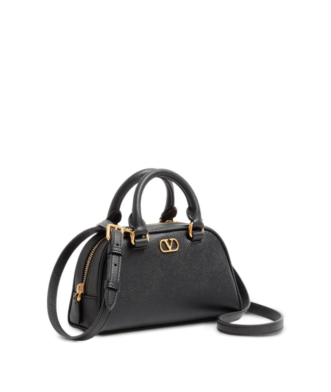 VALENTINO Черная кожаная сумка тоут, фото 4