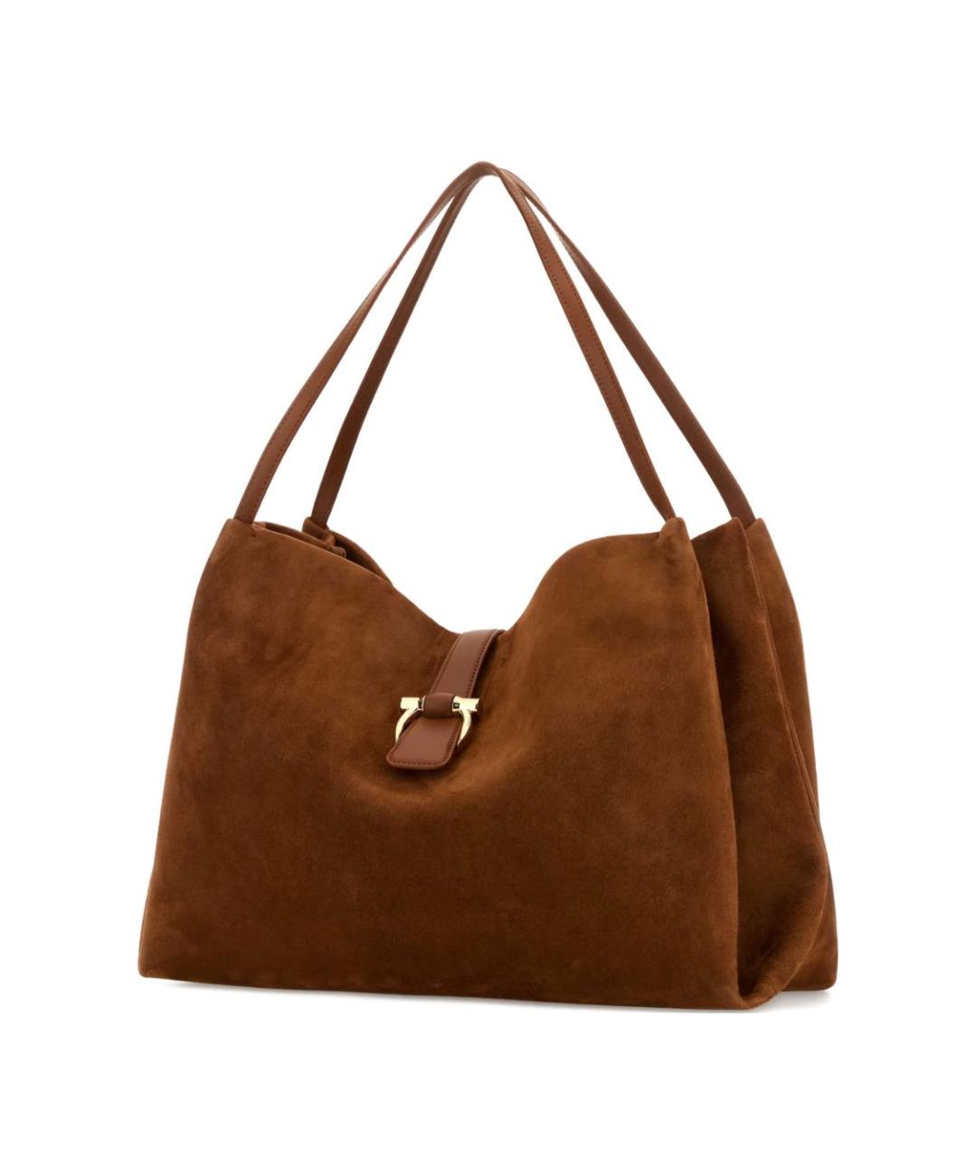 FERRAGAMO Коричневая кожаная сумка через плечо, фото 3