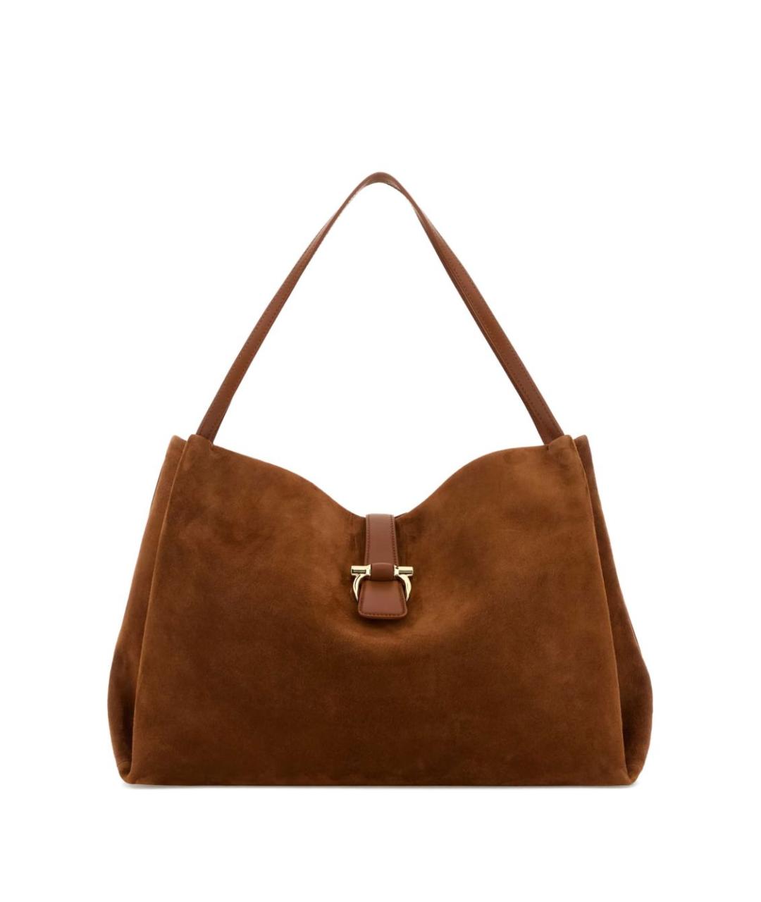 FERRAGAMO Коричневая кожаная сумка через плечо, фото 1