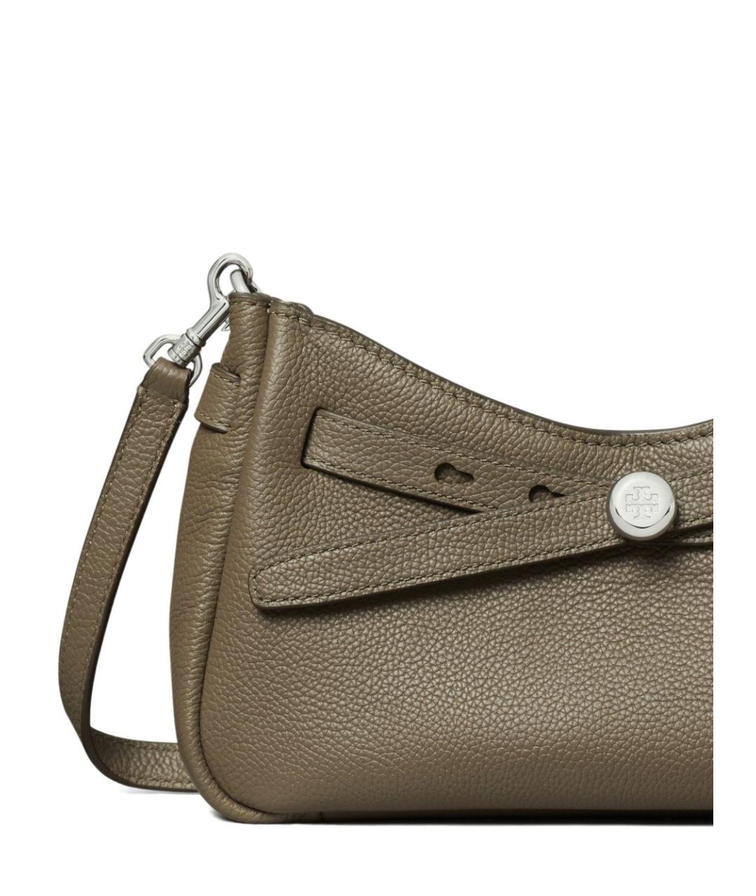 TORY BURCH Хаки кожаная сумка через плечо, фото 3