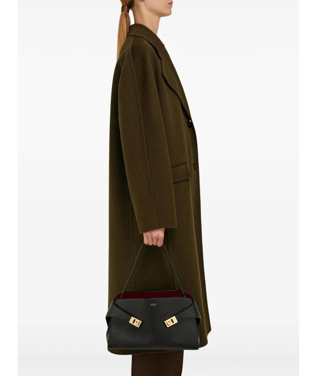 FERRAGAMO Черная кожаная сумка тоут, фото 2