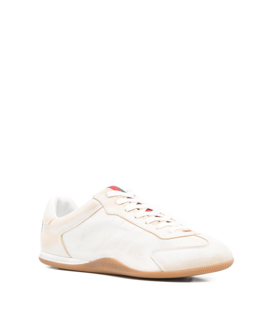 GUCCI Белые кожаные кроссовки, фото 3