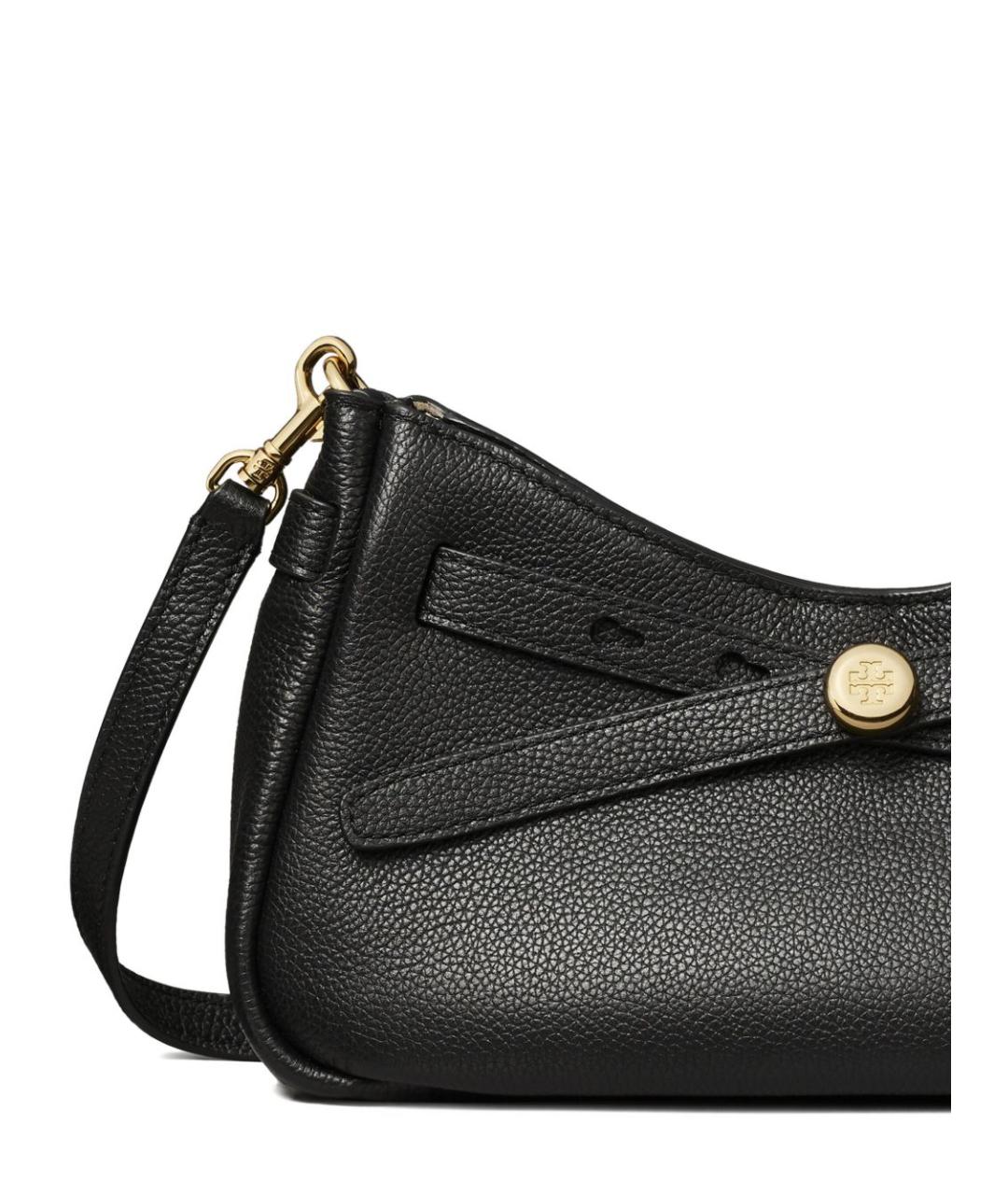 TORY BURCH Черная кожаная сумка через плечо, фото 3