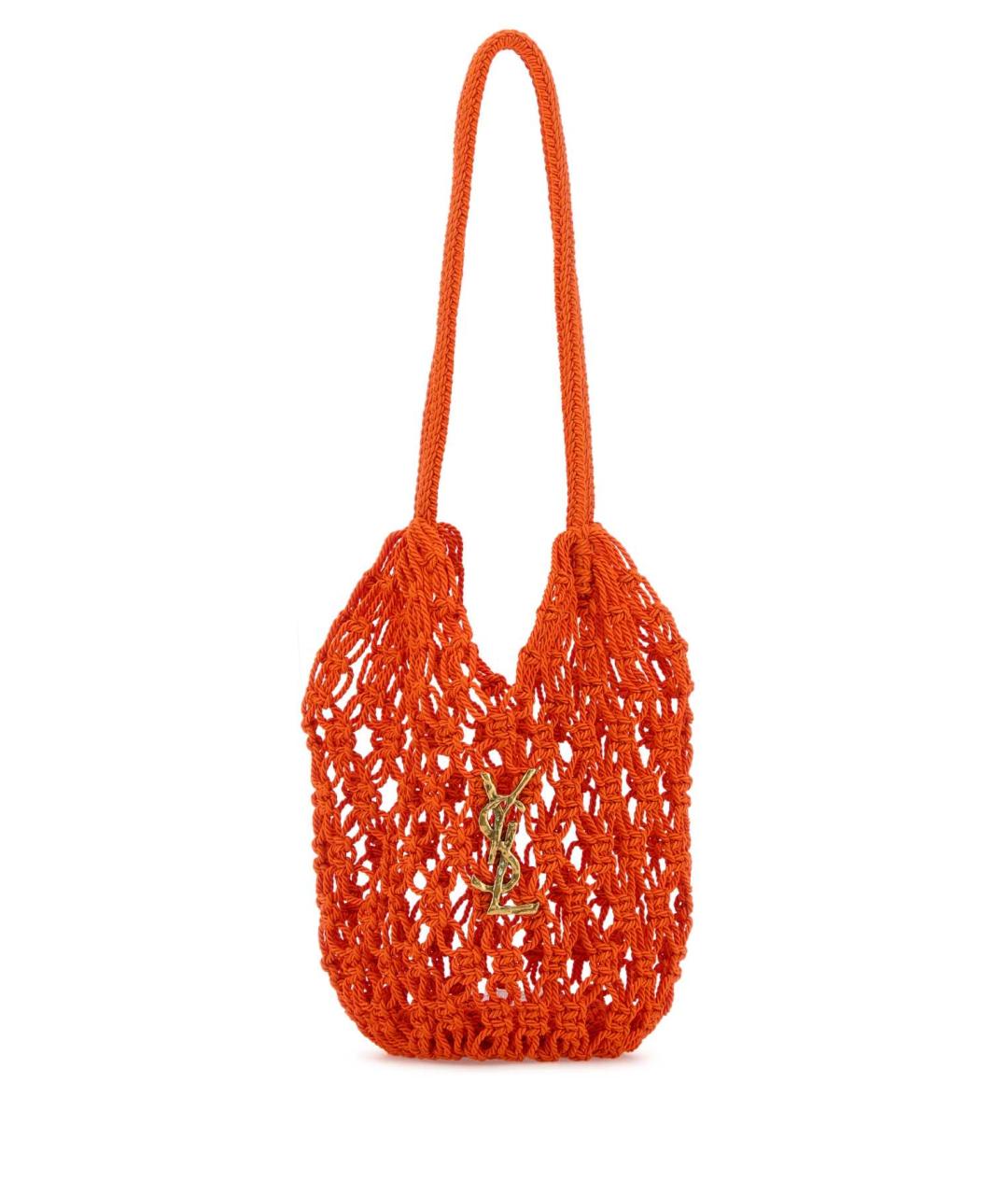 SAINT LAURENT Оранжевая пелетеная сумка через плечо, фото 1