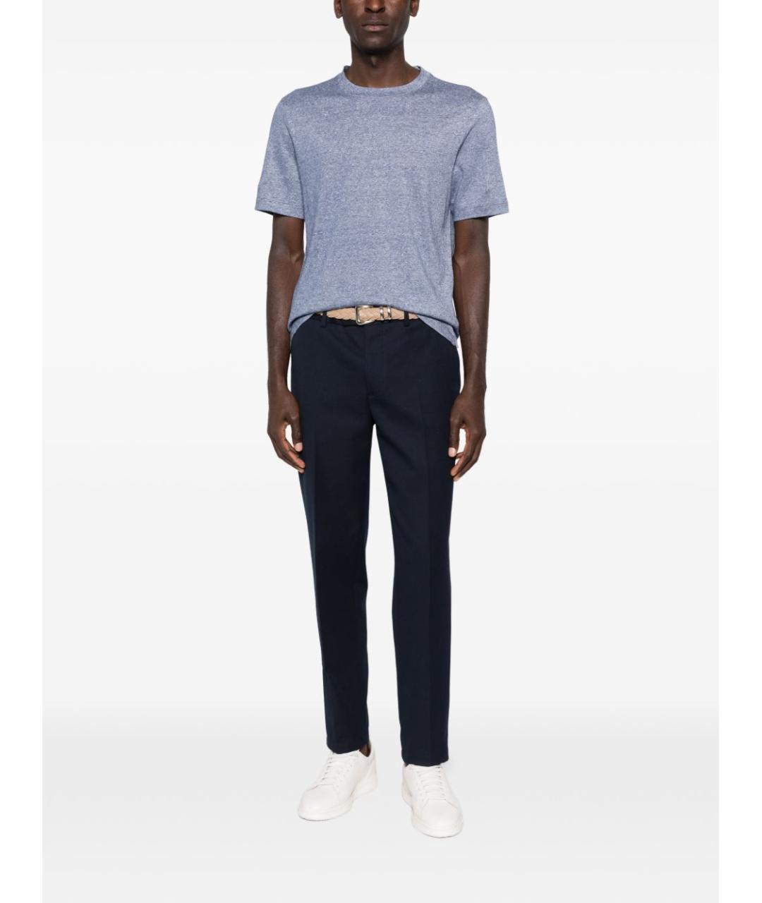 BRUNELLO CUCINELLI Синий льняной джемпер / свитер, фото 4