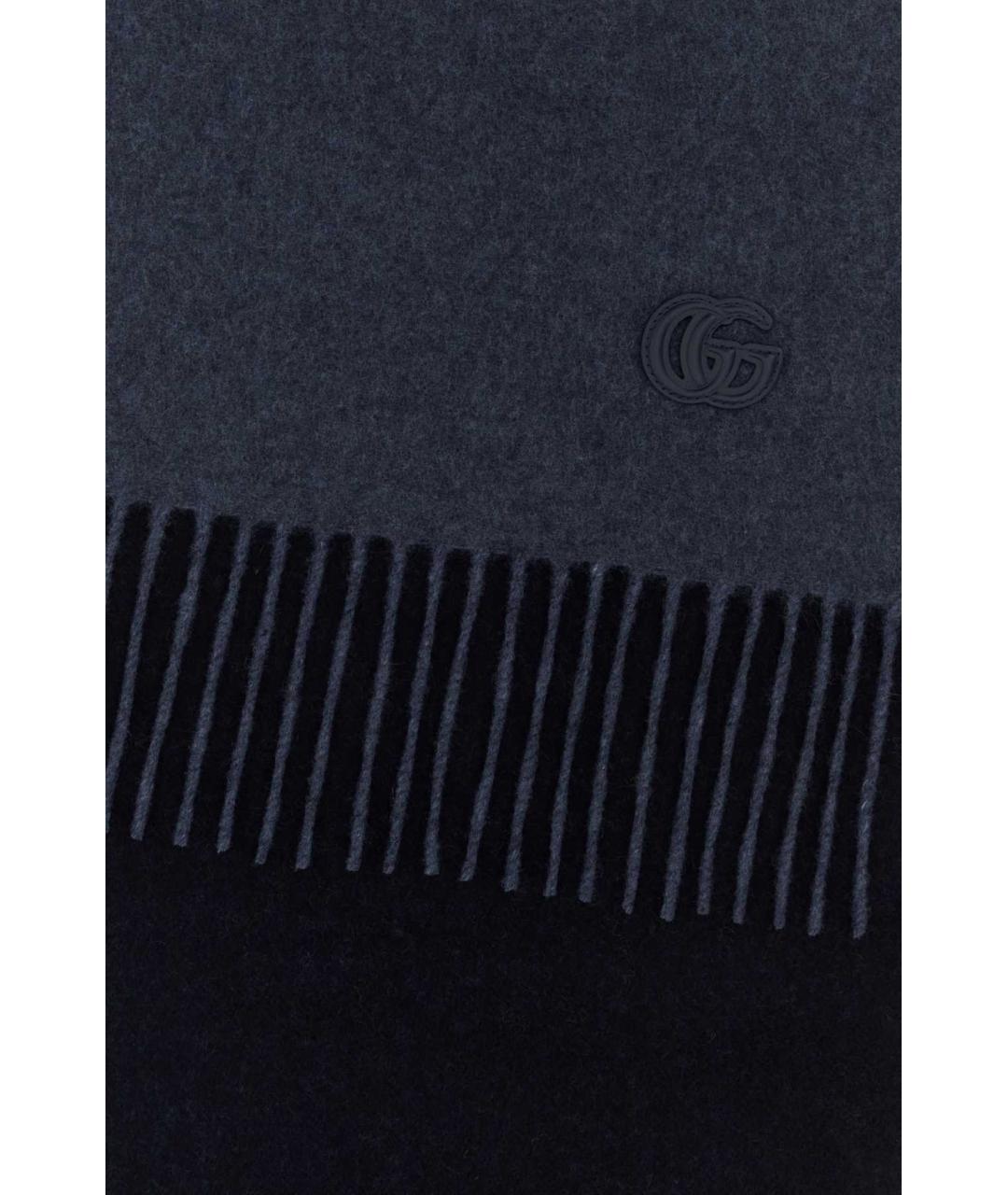 GUCCI Синий кашемировый шарф, фото 2