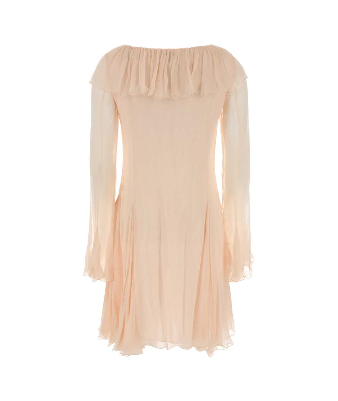 CHLOE Розовое шелковое повседневное платье, фото 2