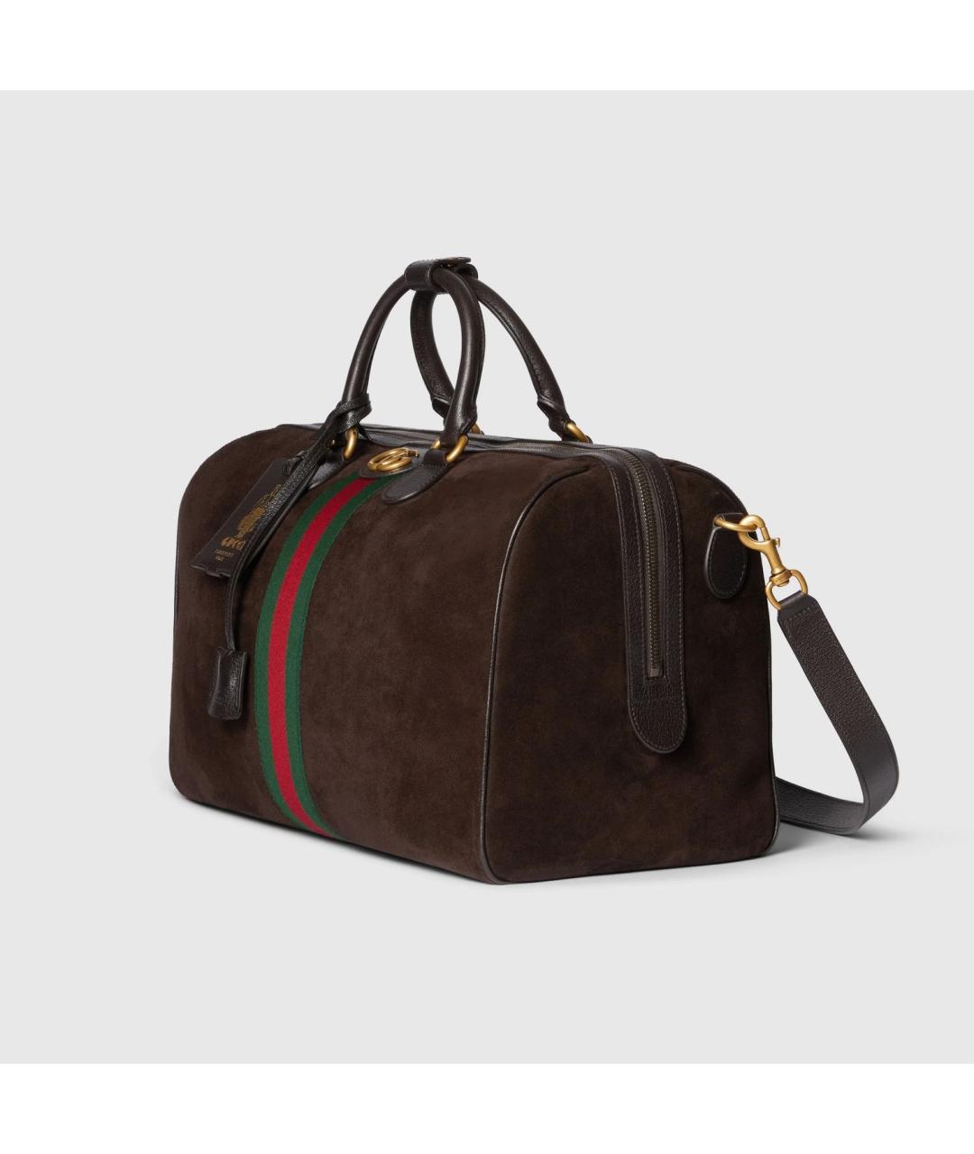 GUCCI Коричневая замшевая дорожная/спортивная сумка, фото 2