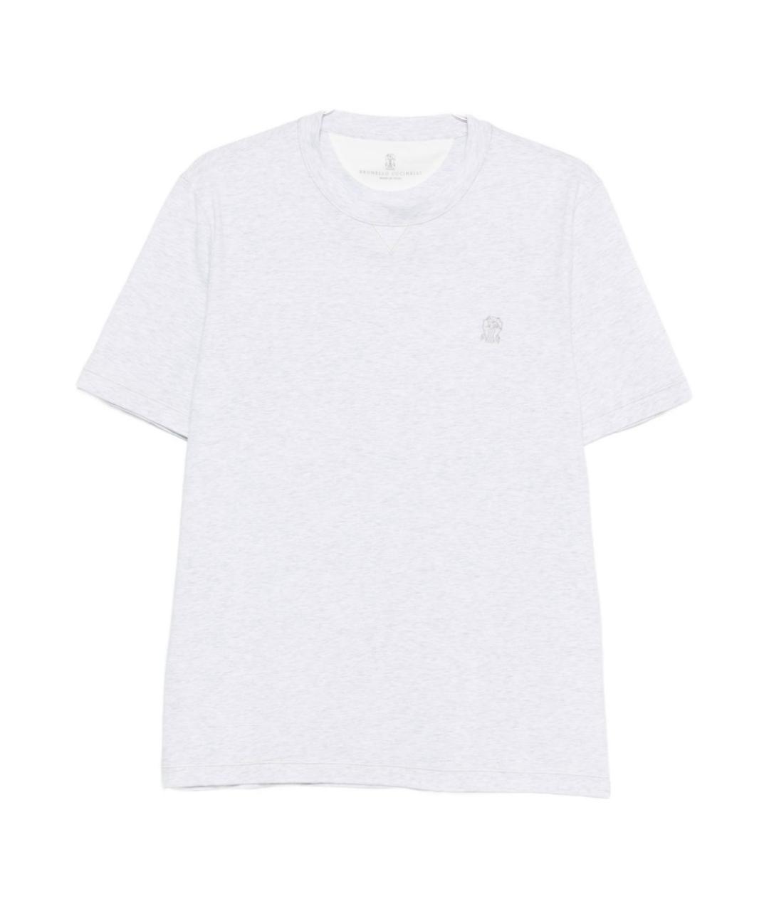 BRUNELLO CUCINELLI Белая хлопковая футболка, фото 1