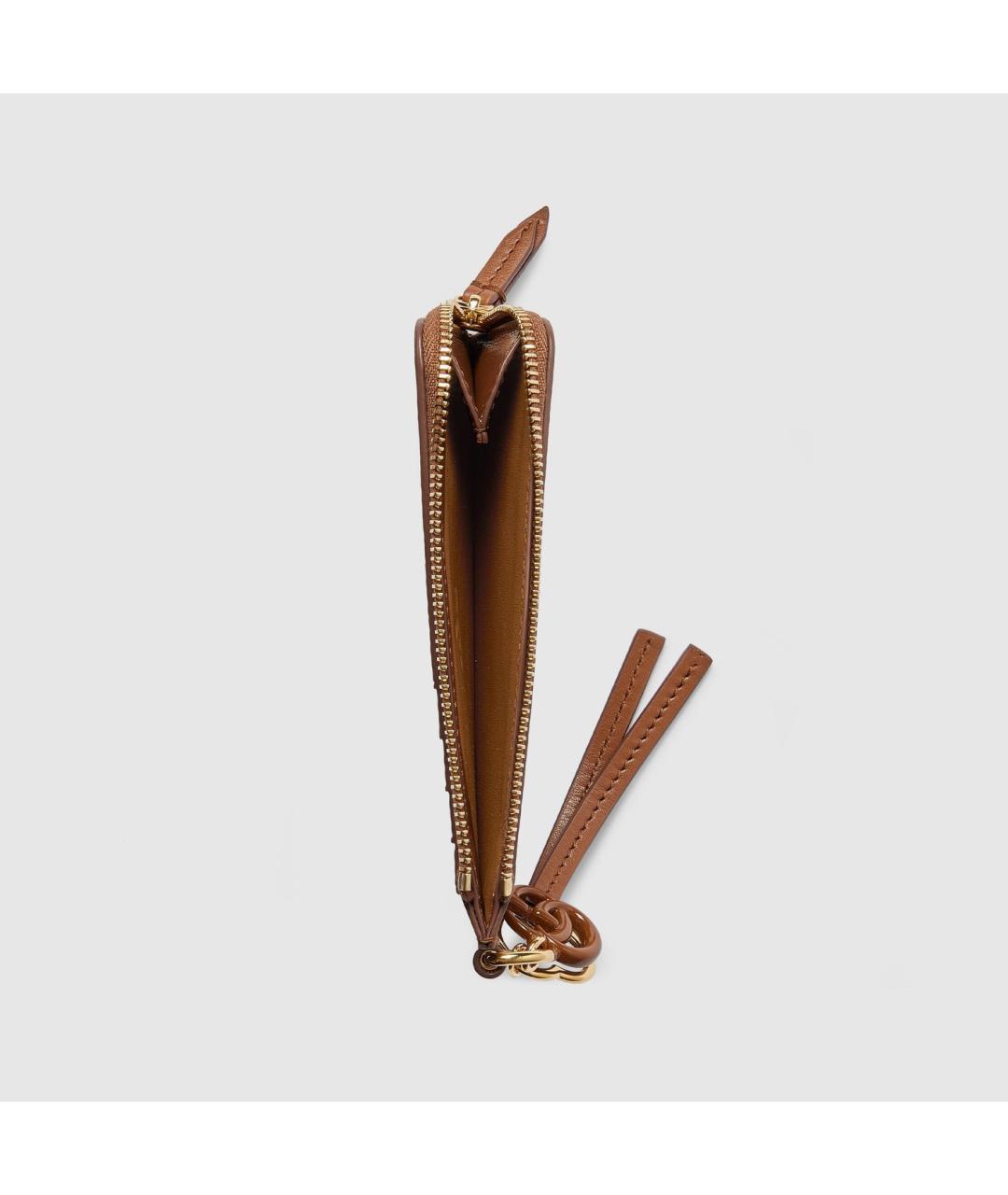 GUCCI Коричневый кожаный кардхолдер, фото 2