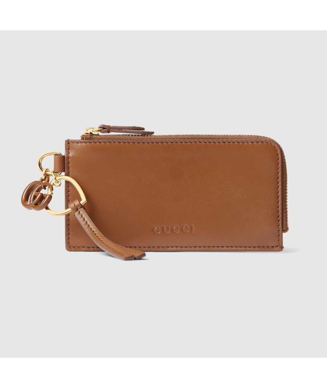 GUCCI Коричневый кожаный кардхолдер, фото 5