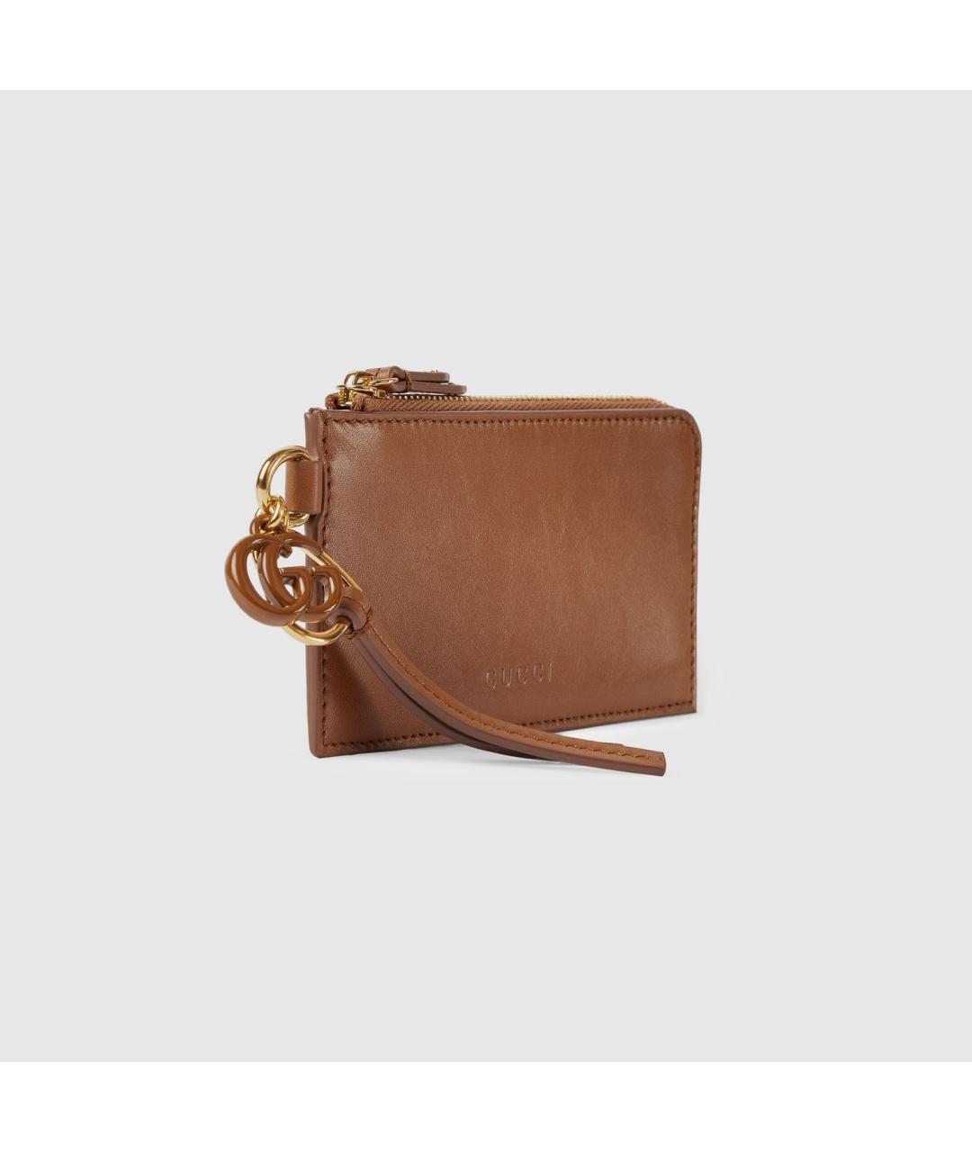 GUCCI Коричневый кожаный кардхолдер, фото 3