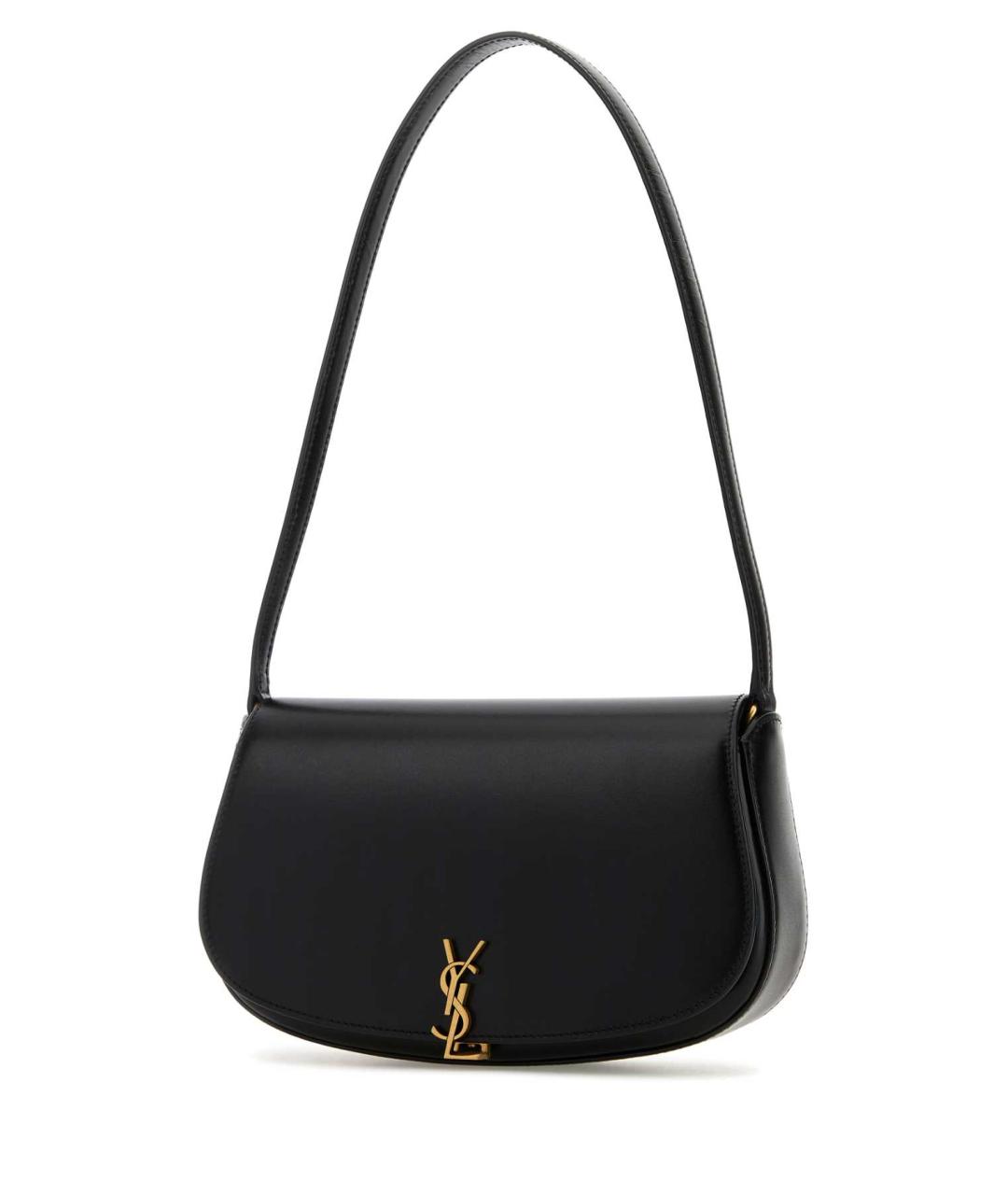 SAINT LAURENT Черная кожаная сумка через плечо, фото 2