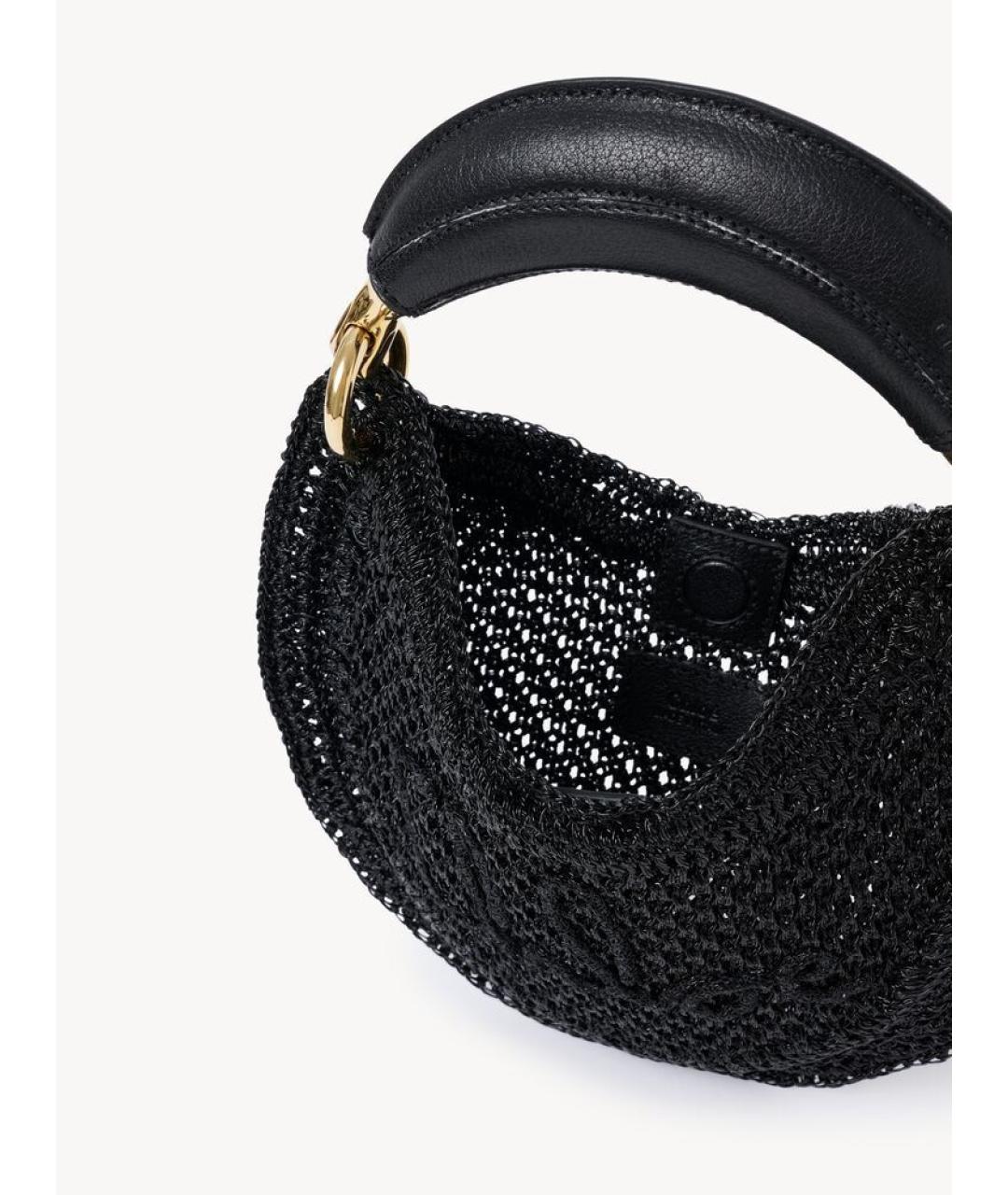 CHLOE Черная пелетеная сумка с короткими ручками, фото 4