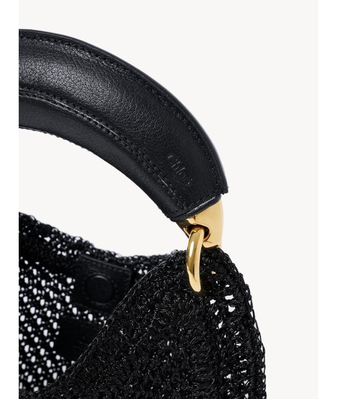 CHLOE Черная пелетеная сумка с короткими ручками, фото 5