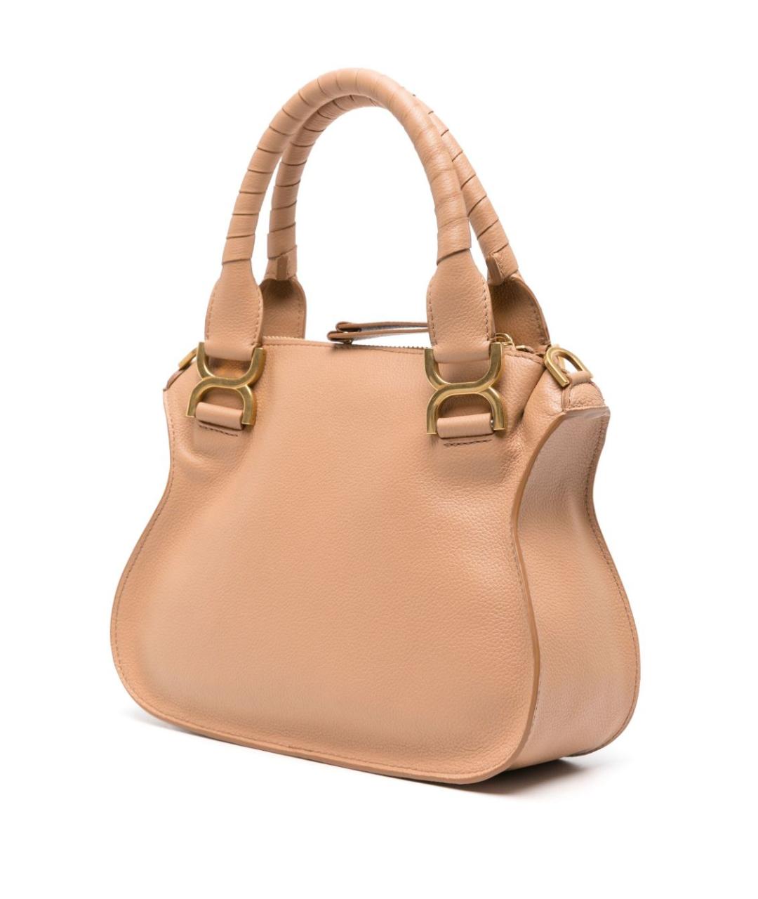 CHLOE Бежевая кожаная сумка с короткими ручками, фото 4