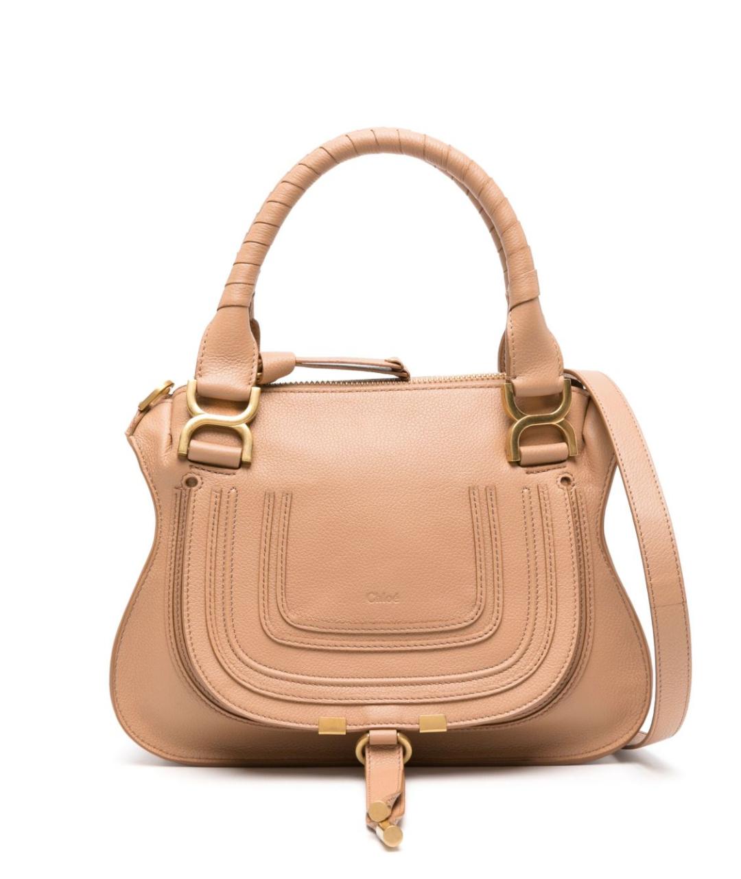 CHLOE Бежевая кожаная сумка с короткими ручками, фото 1
