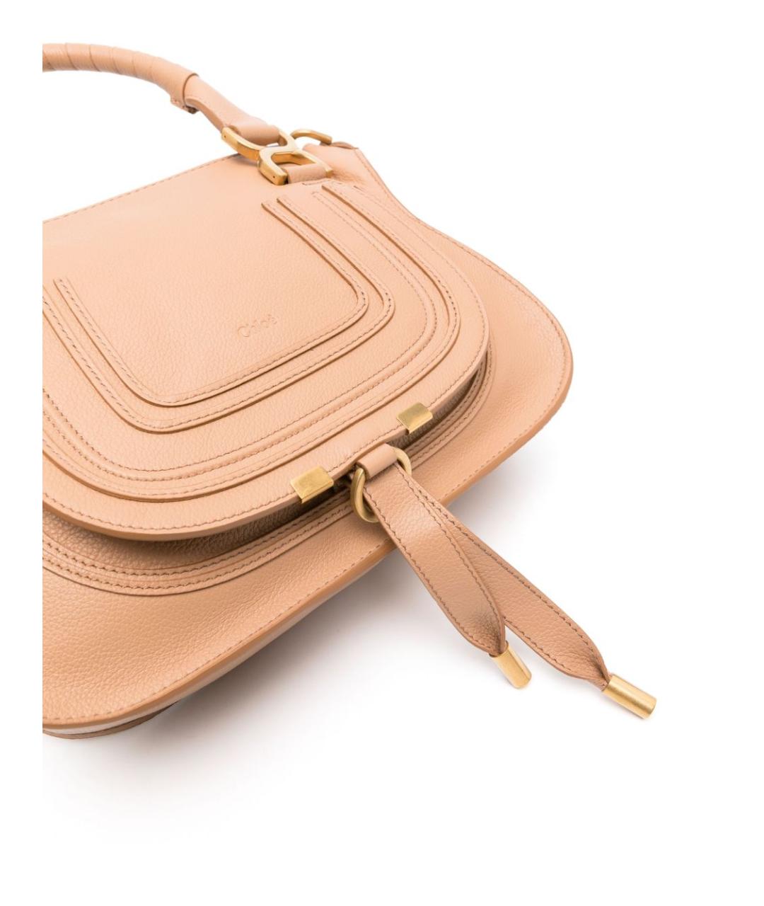 CHLOE Бежевая кожаная сумка с короткими ручками, фото 2