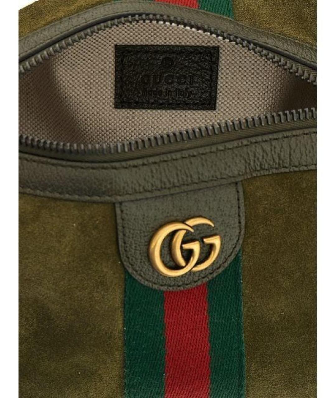 GUCCI Зеленая замшевая сумка на плечо, фото 4
