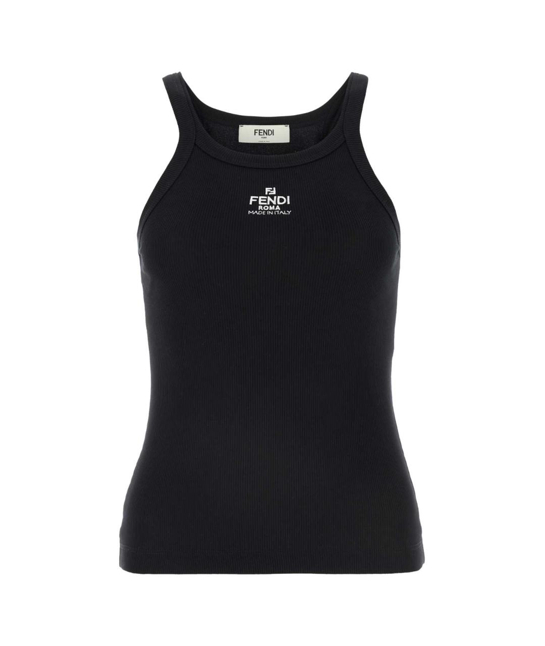 FENDI Черная хлопковая майка, фото 1