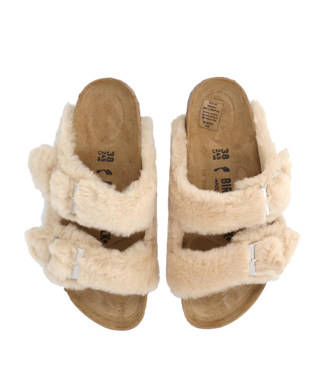 BIRKENSTOCK Бежевые кожаные сандалии, фото 4