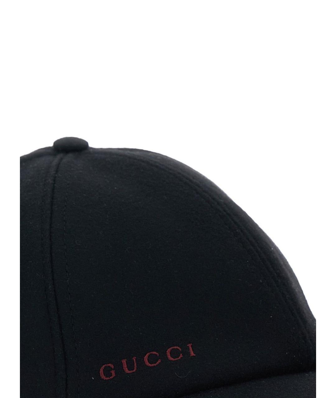 GUCCI Черная шерстяная кепка/бейсболка, фото 3