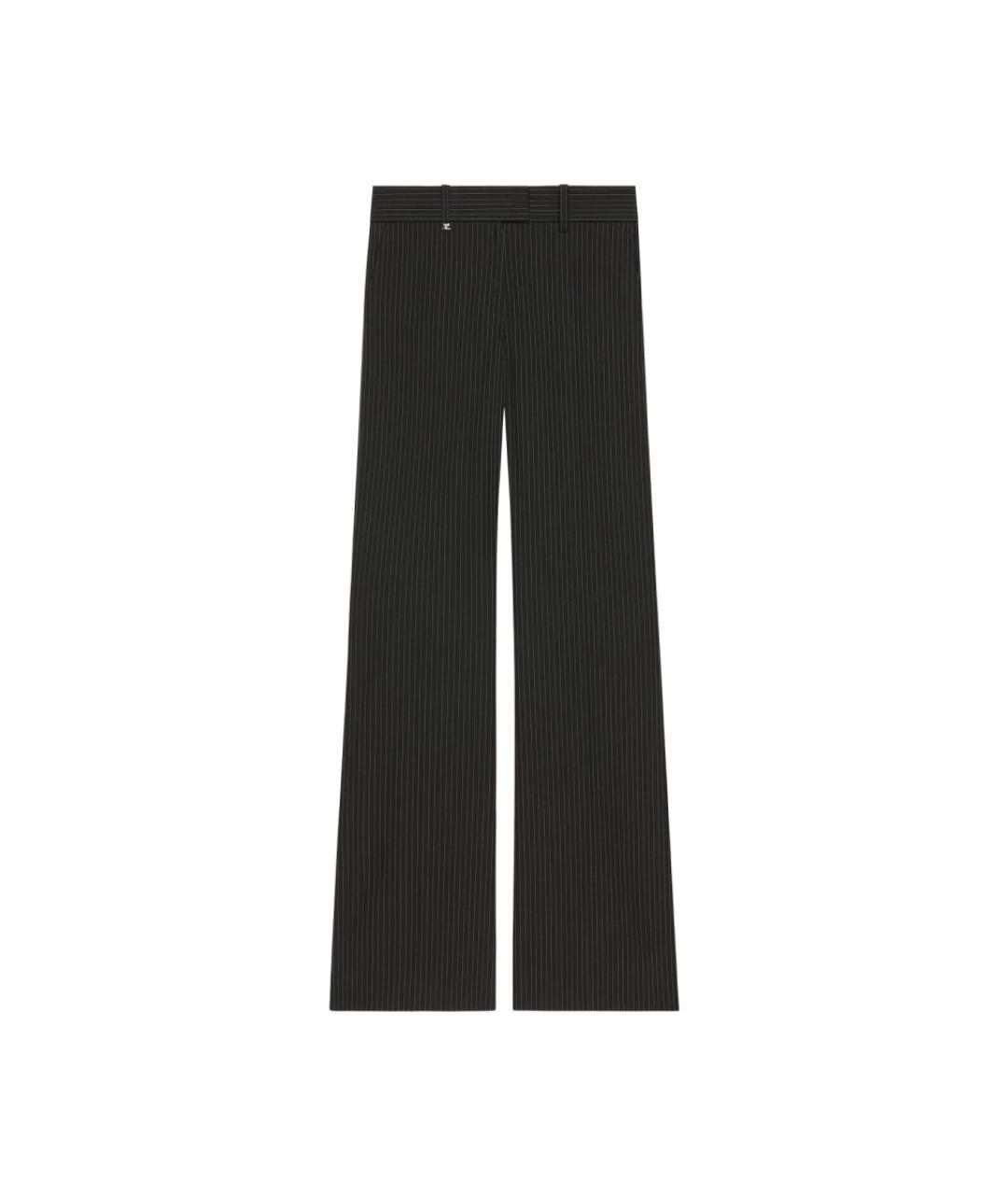 COURREGES Черные полиамидовые прямые брюки, фото 1