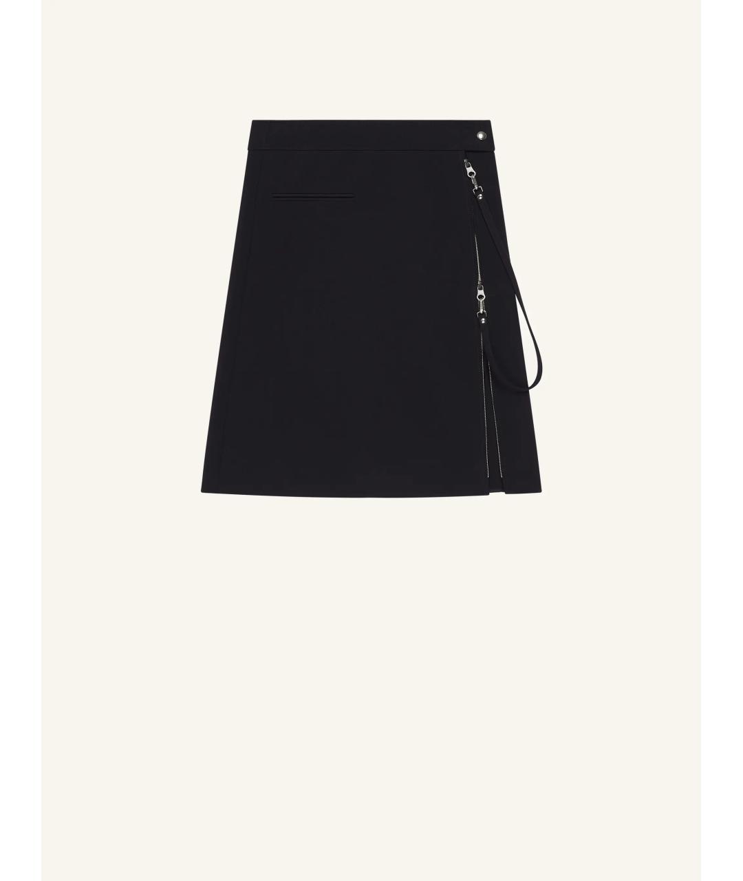 COURREGES Черная полиэстеровая юбка миди, фото 4
