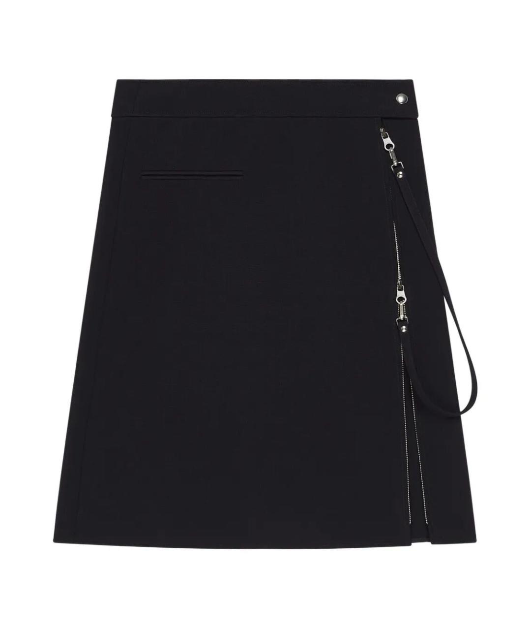 COURREGES Черная полиэстеровая юбка миди, фото 1