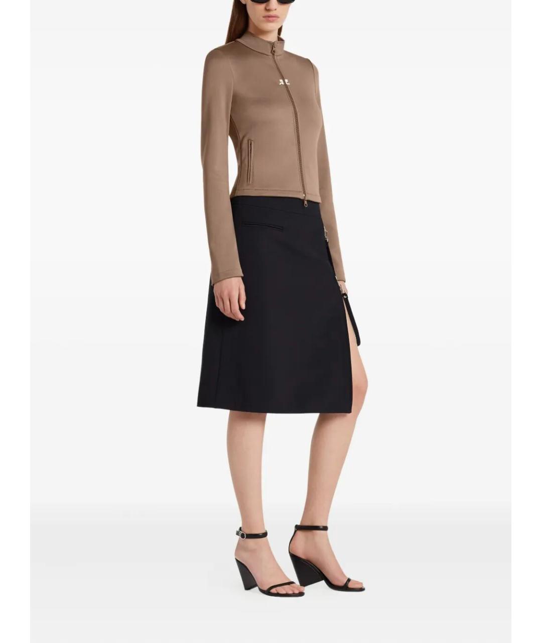 COURREGES Черная полиэстеровая юбка миди, фото 3