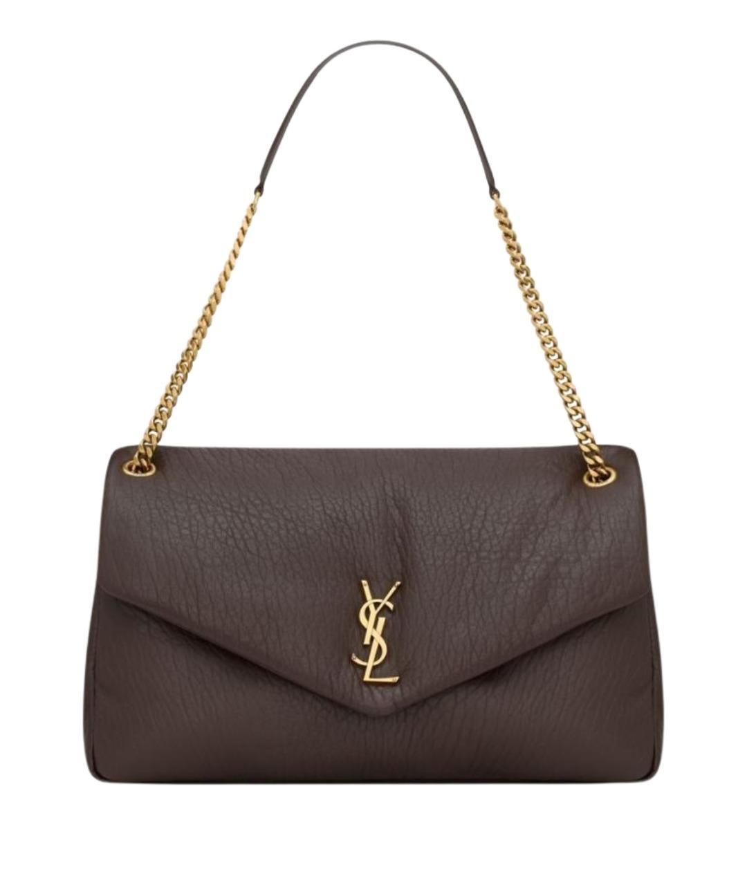 SAINT LAURENT Коричневая кожаная сумка через плечо, фото 1